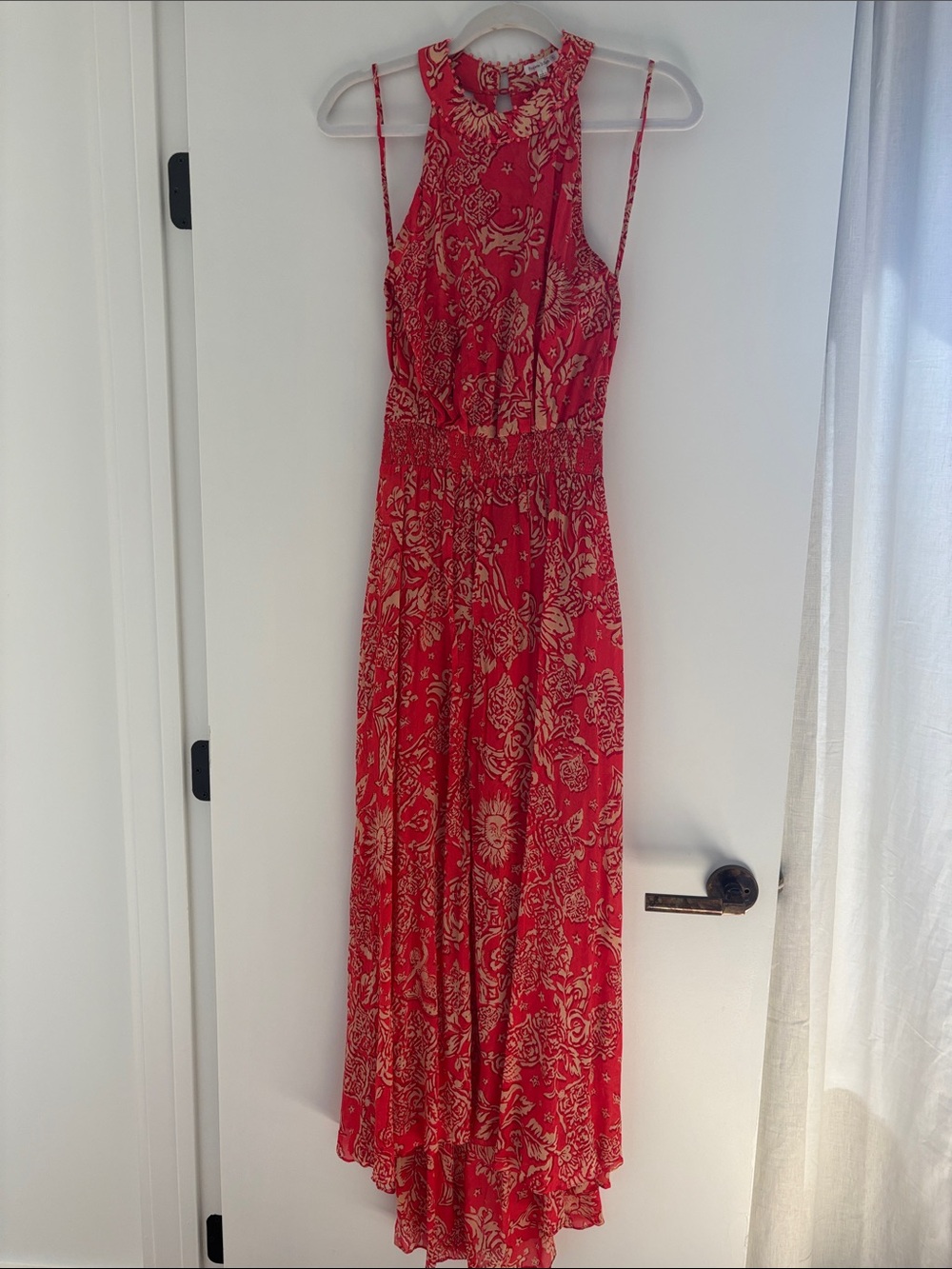 Poupette St. Barth Red Floral High-Low Maxi Dress